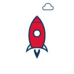 Red rocket icon.