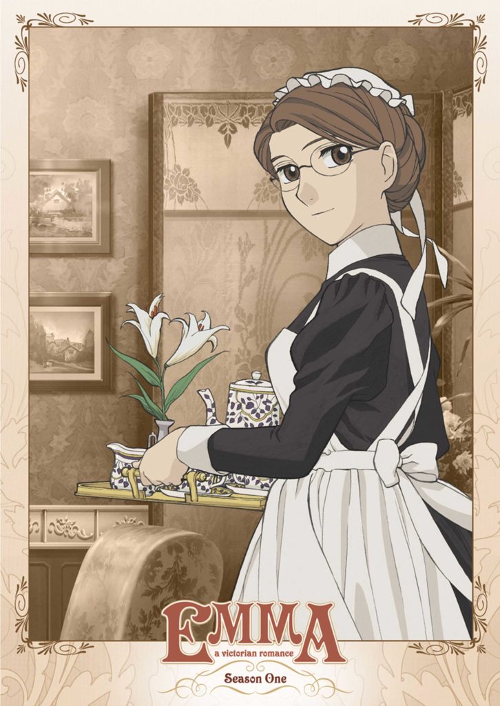 Emma: A Victorian Romance DVD cover. EMMA: A VICTORIAN ROMANCE © Kaoru Mori • ENTERBRAIN, INC./Emma Production Committee.